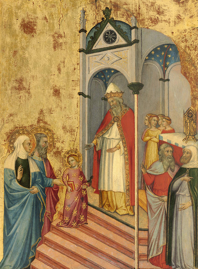 The Presentation of the Virgin in the Temple #4 Painting by Andrea di Bartolo