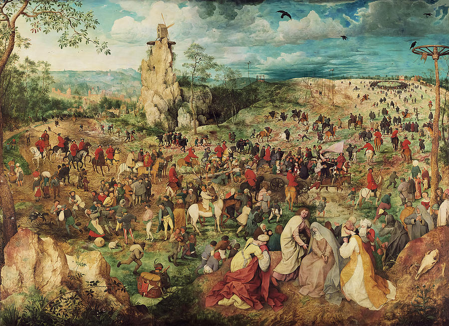Romanesque Painting - The Procession to Calvary by Pieter Bruegel the Elder by Mango Art