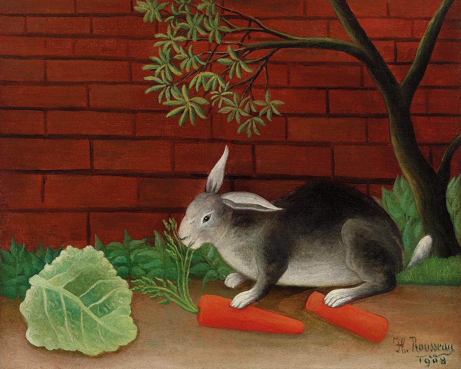 Henri Rousseau Painting - The Rabbits Meal #4 by Henri Rousseau