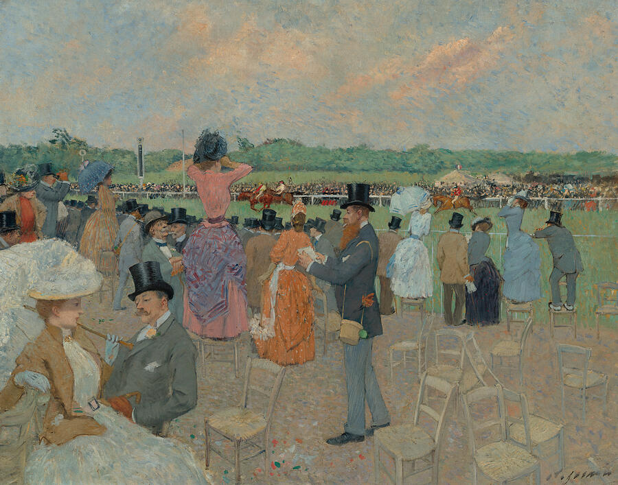 The Races at Longchamp #3 Painting by Jean-Louis Forain