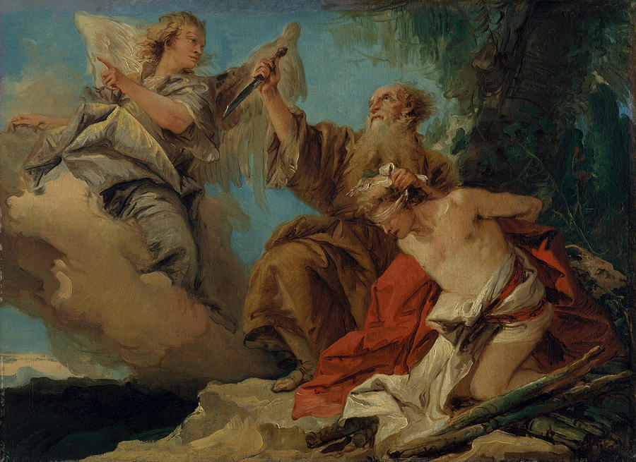 The Sacrifice Of Isaac Painting - The Sacrifice of Isaac  #3 by Giovanni Domenico Tiepolo