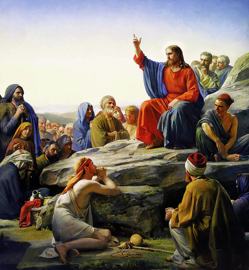 Jesus Christ Painting - The Sermon on the Mount #3 by Carl Bloch