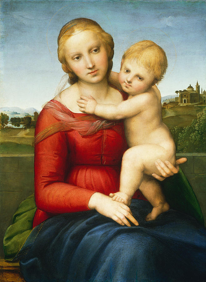 Raphael Painting - The Small Cowper Madonna  #3 by Raphael