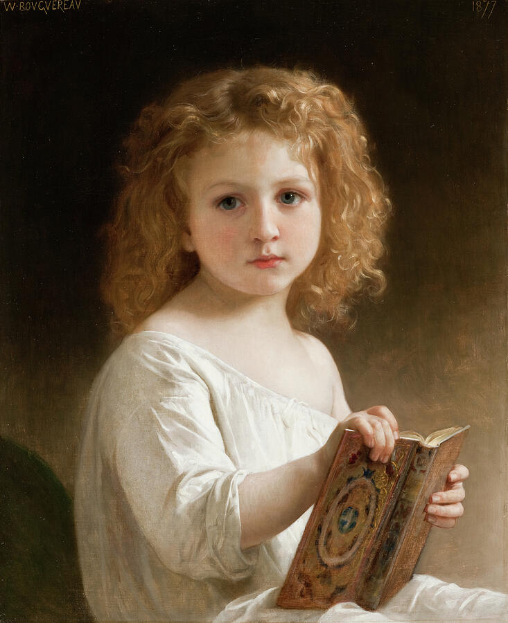 The Story Book, from 1877 Painting by William-Adolphe Bouguereau