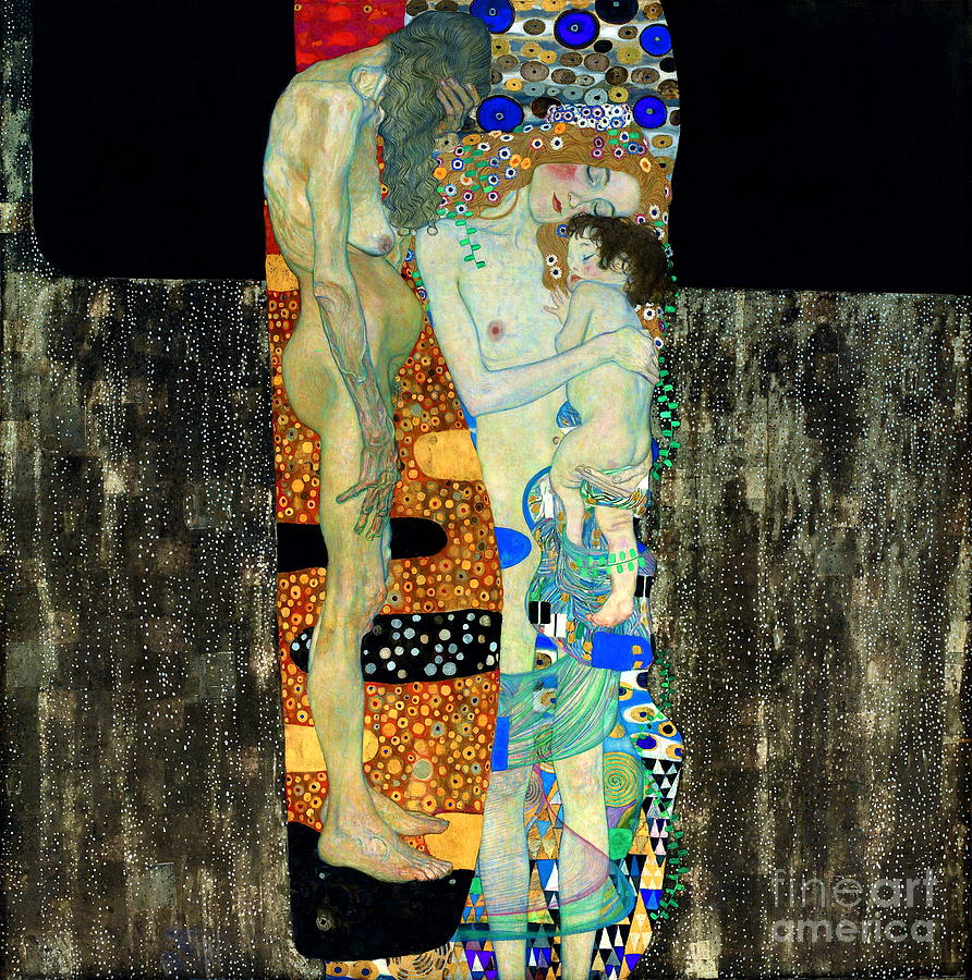 The Three Ages of Woman #3 Painting by Gustav Klimt