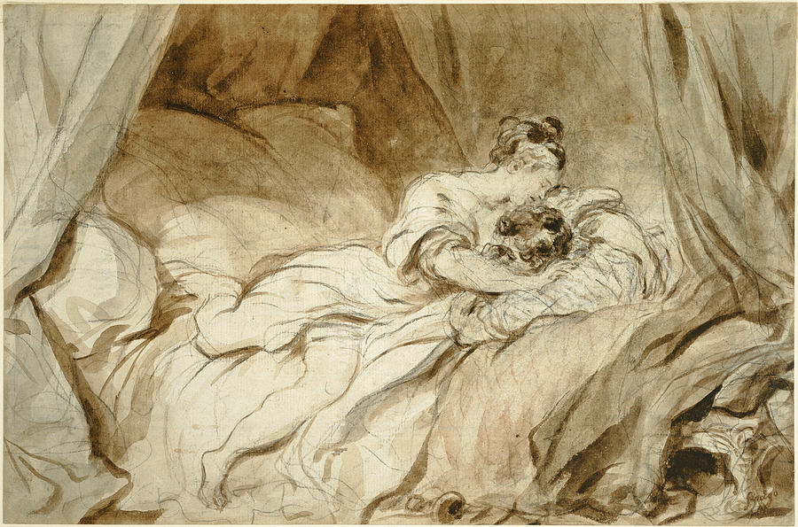 The Useless Resistance #4 Drawing by Jean-Honore Fragonard