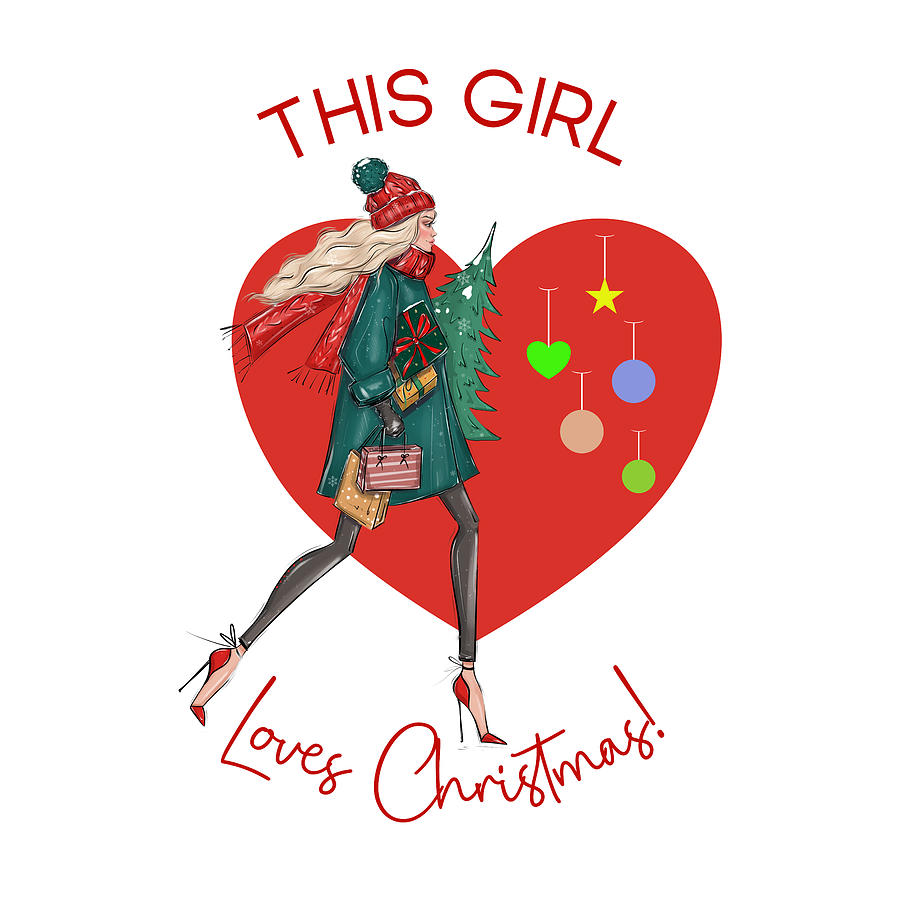 This Girl Loves Christmas #1 Digital Art by Bob Pardue