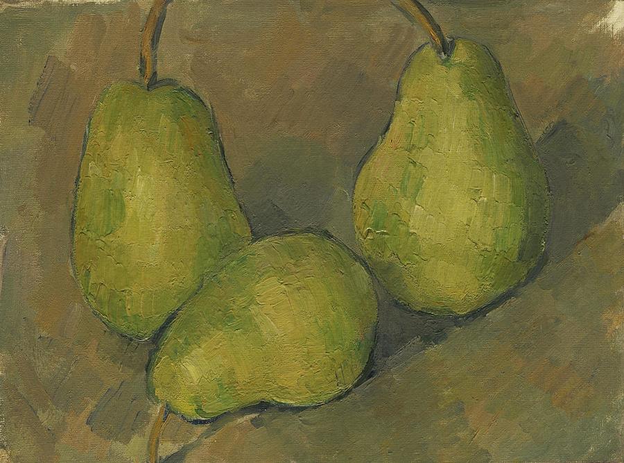 Three Pears #4 Painting by Paul Cezanne