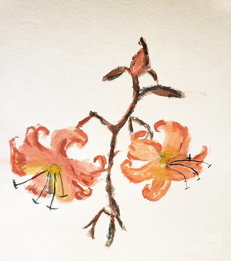Tiger Lily #3 Painting by Margaret Welsh Willowsilk