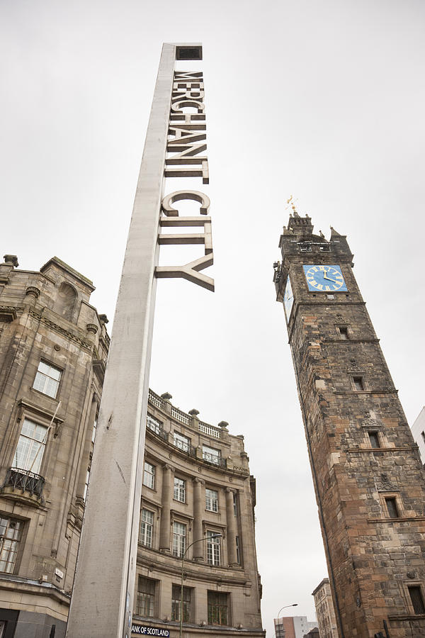 Tolbooth Steeple and Merchant City District Sign, Glasgow #3 Photograph by Theasis