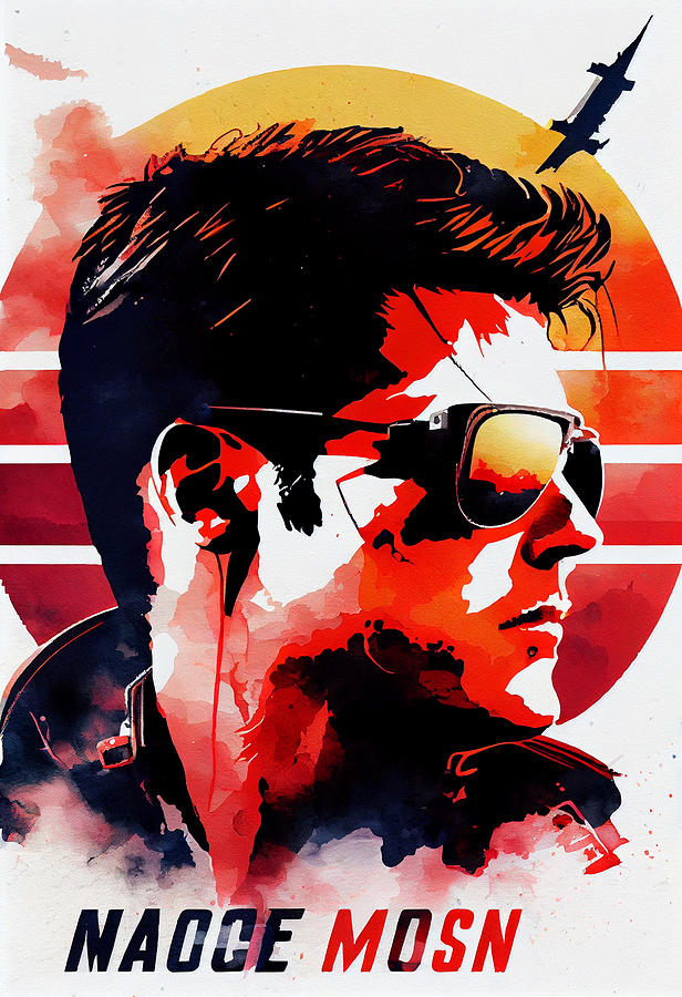 TOP GUN Maverick Minimalistic movie poster Wate by Asar Studios Digital ...