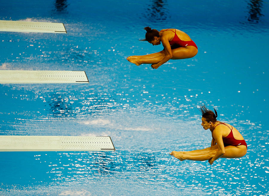 Toronto 2015 Pan Am Games - Day 3 Women Synchronised 3m Springboard Fina #3 Photograph by Al Bello