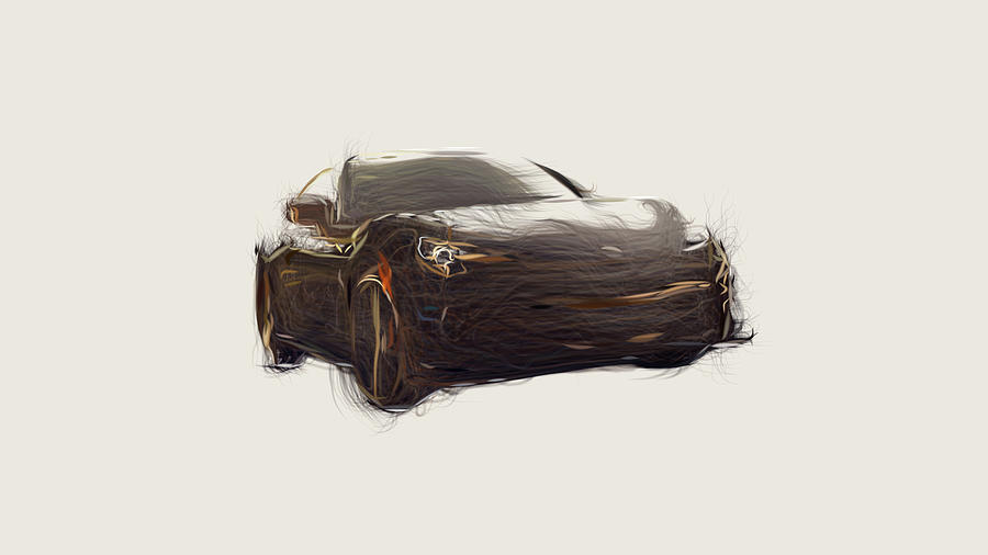 Toyota 86 TRD Special Edition Car Drawing #3 Digital Art by CarsToon Concept