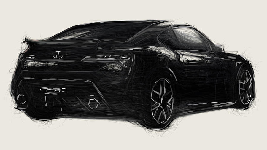 Toyota FT 86 II Concept Car Drawing #3 Digital Art by CarsToon Concept