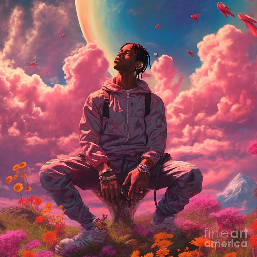 travis scott euphoric utopia cover art realisti by Asar Studios #3 Painting  by Celestial Images - Pixels