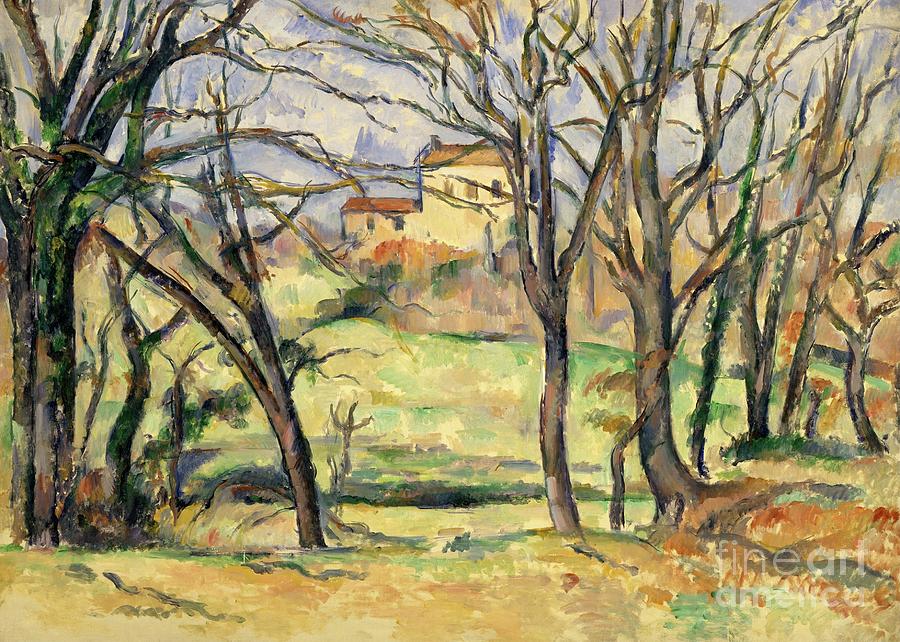 Tree Photograph - Trees and Houses Near the Jas de Bouffan #3 by Paul Cezanne