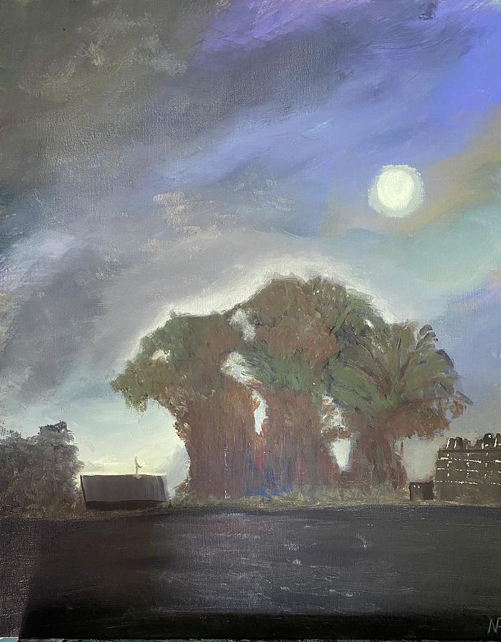 3 Trees at Dusk Painting by Naomi Cooper