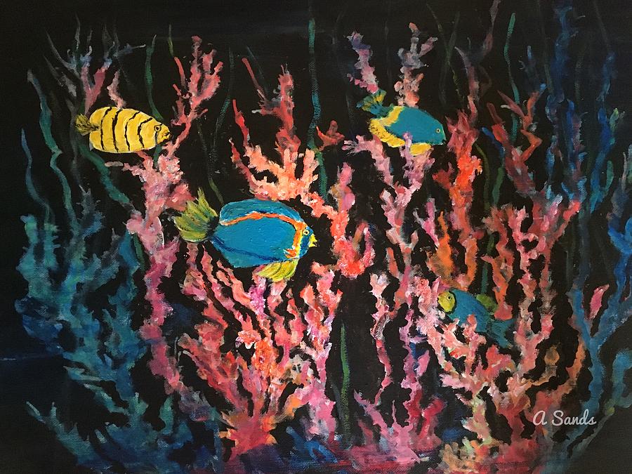 Tropical Fish Party #3 Painting by Anne Sands