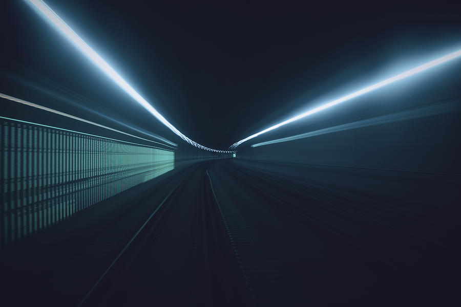 Tunnel speed motion light trails #3 Photograph by Travel_Motion