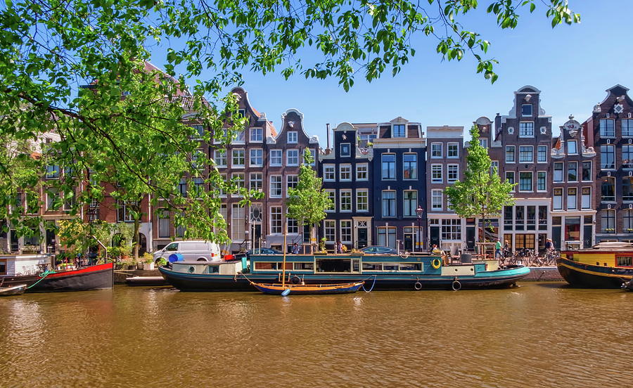 Typical buildings and canal in Amsterdam, Netherlands #3 Photograph by Elenarts - Elena Duvernay photo