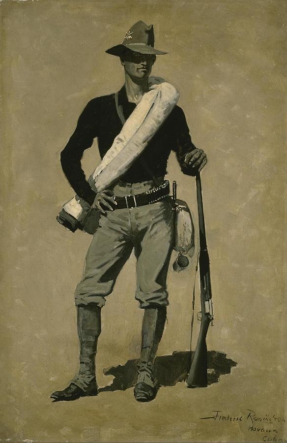 Frederic Remington Painting - U S Soldier, Spanish American War #3 by Frederic Remington