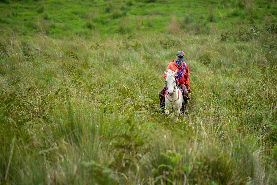 Unidentified local people or Bromo Horseman at the mountainside of Mount Bromo, Semeru, Tengger National Park, East Java of Indonesia. #3 Photograph by Shaifulzamri