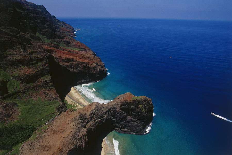 USA, Hawaii, Kauai, mountainous coastline, aerial view #3 Photograph by Dex Image