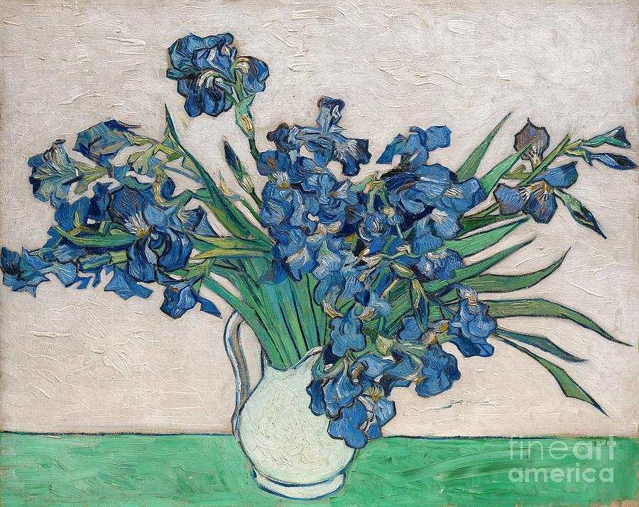 Vincent van Gogh - Vase with irises Painting by Alexandra Arts