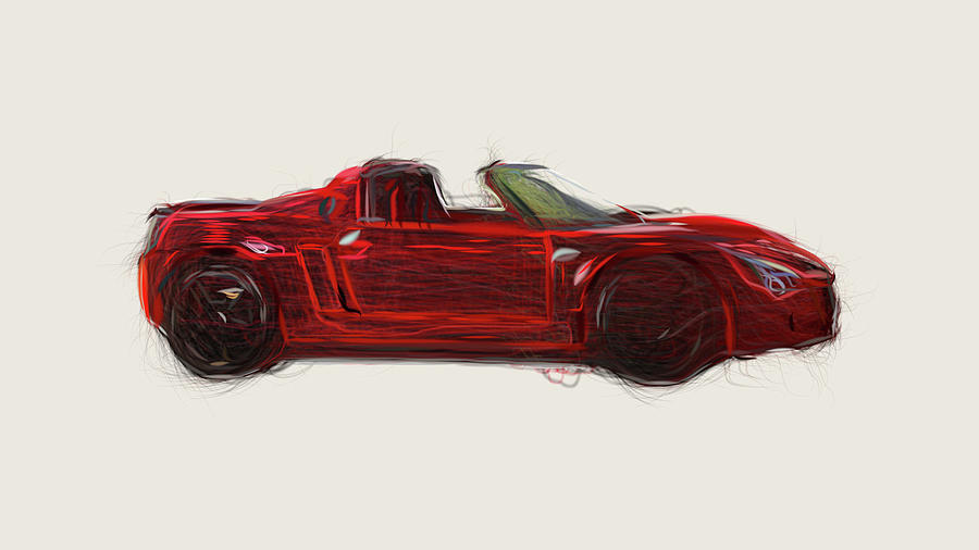 Vauxhall VXR220 Car Drawing #3 Digital Art by CarsToon Concept