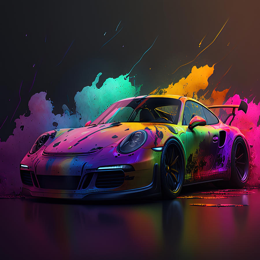 Vibrant Velocity The Colored Porsche #3 Photograph by Paulo Goncalves