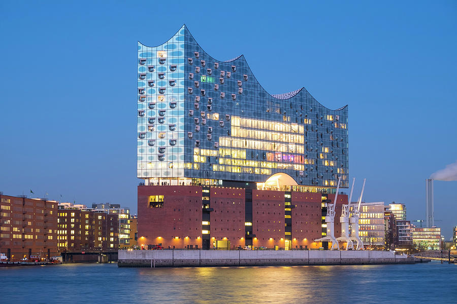 View of new Elbphilharmonie opera house in Hamburg Photograph by Iain ...