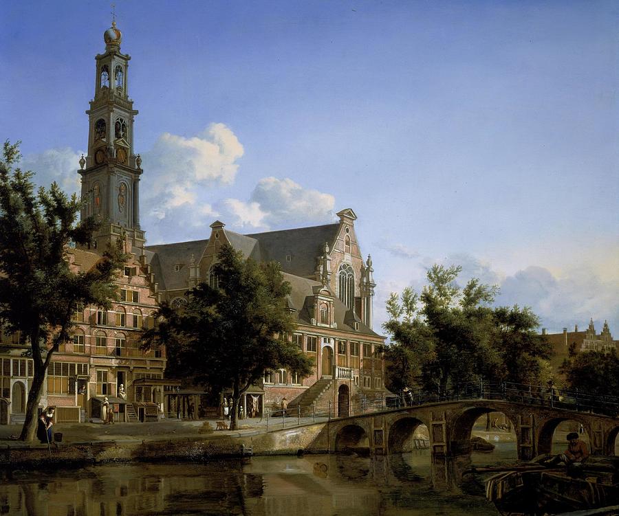 Jan Van Der Heyden Painting - View of the Westerkerk  Amsterdam #3 by Jan van der Heyden