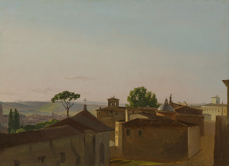 Flemish Painters Painting - View On The Quirinal Hill, Rome by Simon Denis Flemish Painters Painting - View On The Quirinal Hill, Rome by Simon Denis