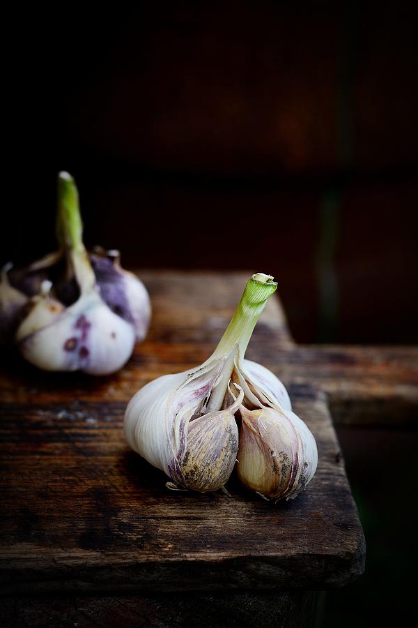 Violet  spring garlic rustic style #3 Photograph by AnnaIleysh