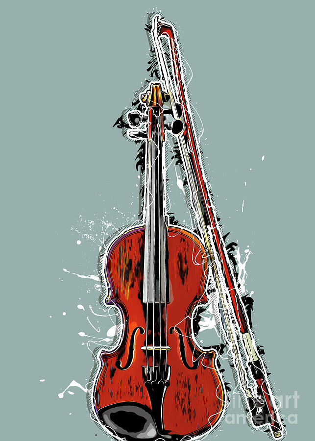 Violin music art #violin #music #3 Digital Art by Justyna Jaszke JBJart