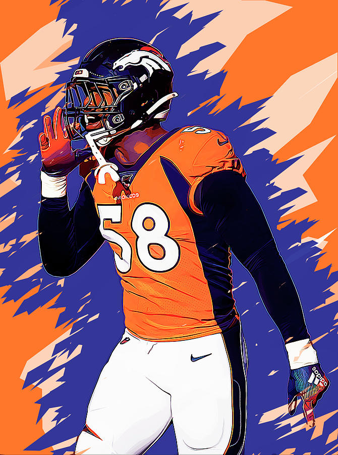 Von Miller. Denver Broncos. Digital Art by James Williams