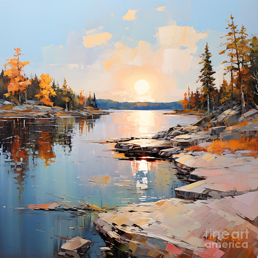 Fantasy Painting - Voyageurs National Park Minnesota USA distant by Asar Studios #3 by Celestial Images
