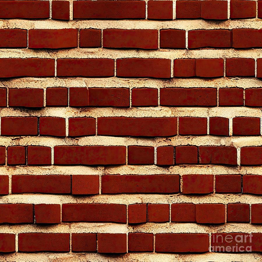 Wall of bricks texture TILE #3 Digital Art by Benny Marty