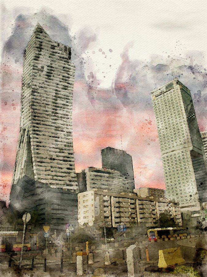 Warsaw Mixed Media - Warsaw Towers #3 by Smart Aviation