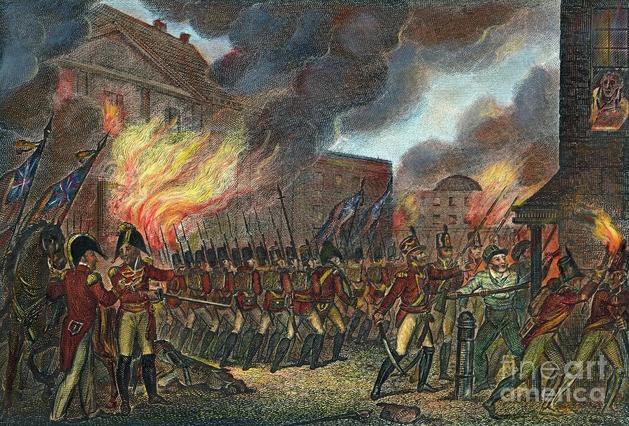 Washington Burning, 1814 #3 Drawing by Granger