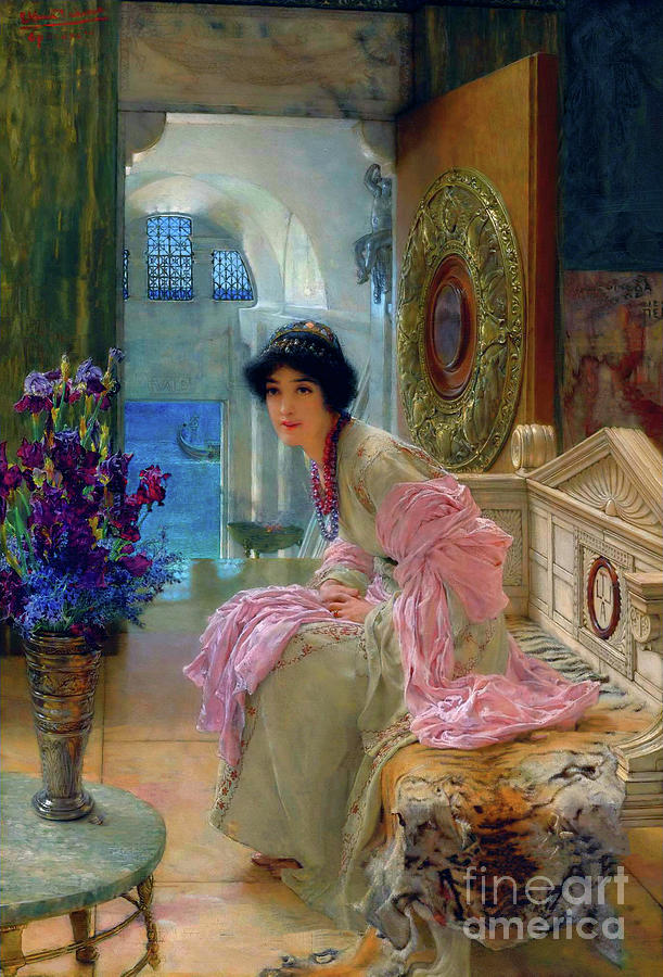 Watching and waiting #3 Painting by Lawrence Alma Tadema