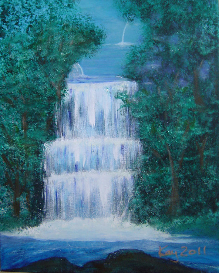 3 Water Falls Painting by Kay Rivers - Fine Art America