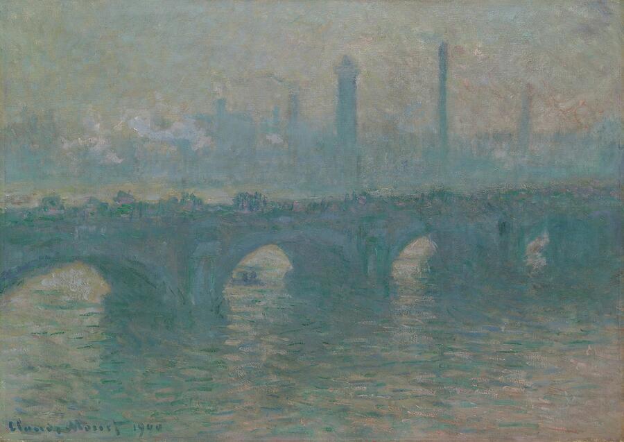 Waterloo Bridge, Gray Weather Painting by Claude Monet | Fine Art America