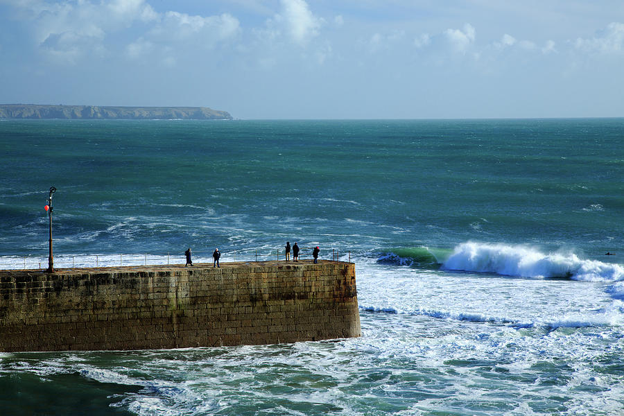 Waves crashing at Porthleven Beach #3 Photograph by Ian Middleton