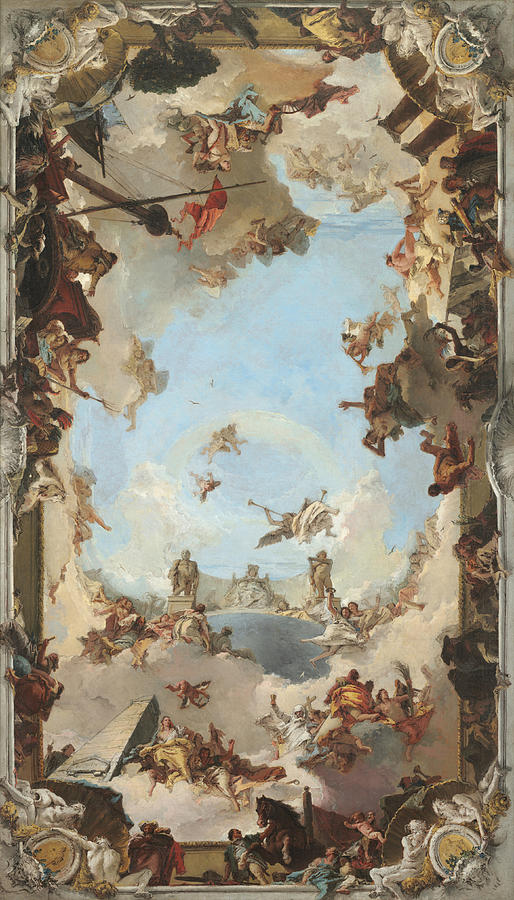 Wealth and Benefits of the Spanish Monarchy under Charles III #4 Painting by Giovanni Battista Tiepolo