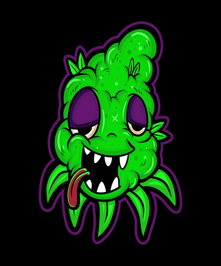 Weed Bud Character Digital Art by CalNyto - Pixels