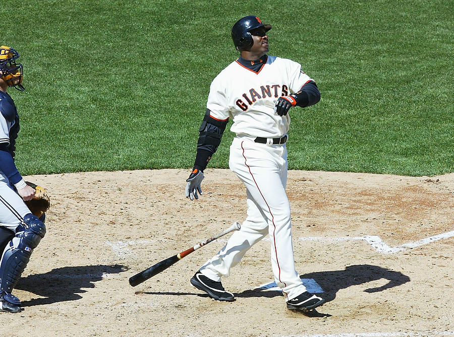 Willie Mays and Barry Bonds #3 Photograph by Jed Jacobsohn