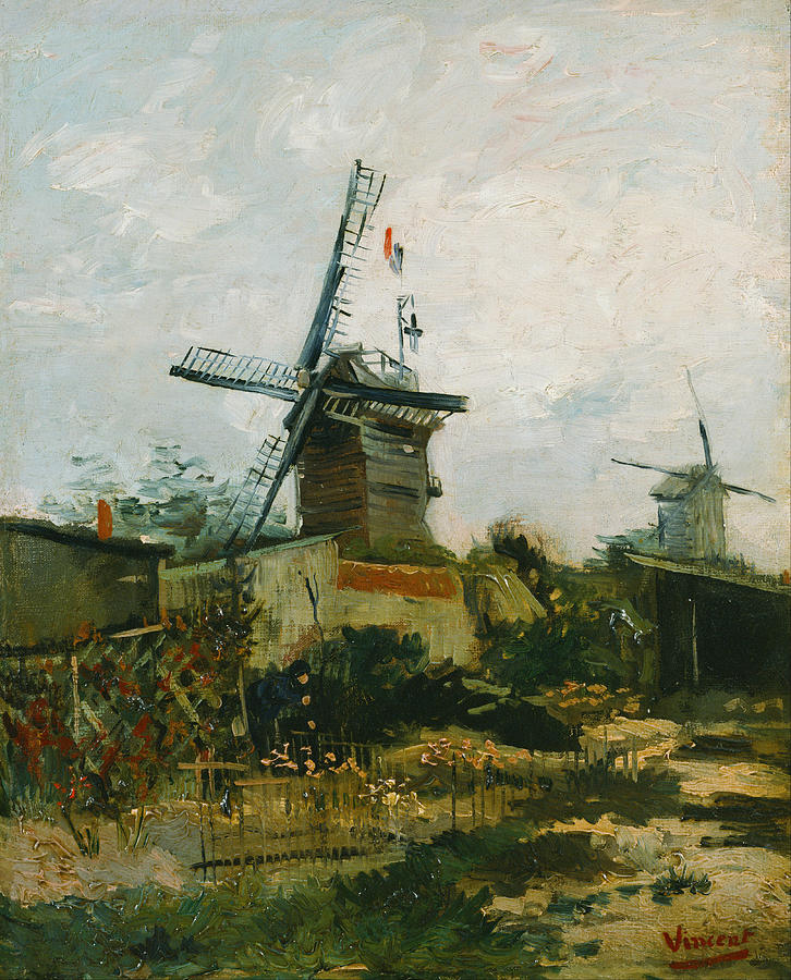 Vincent Van Gogh Painting - Windmills on Montmartre #3 by Vincent van Gogh