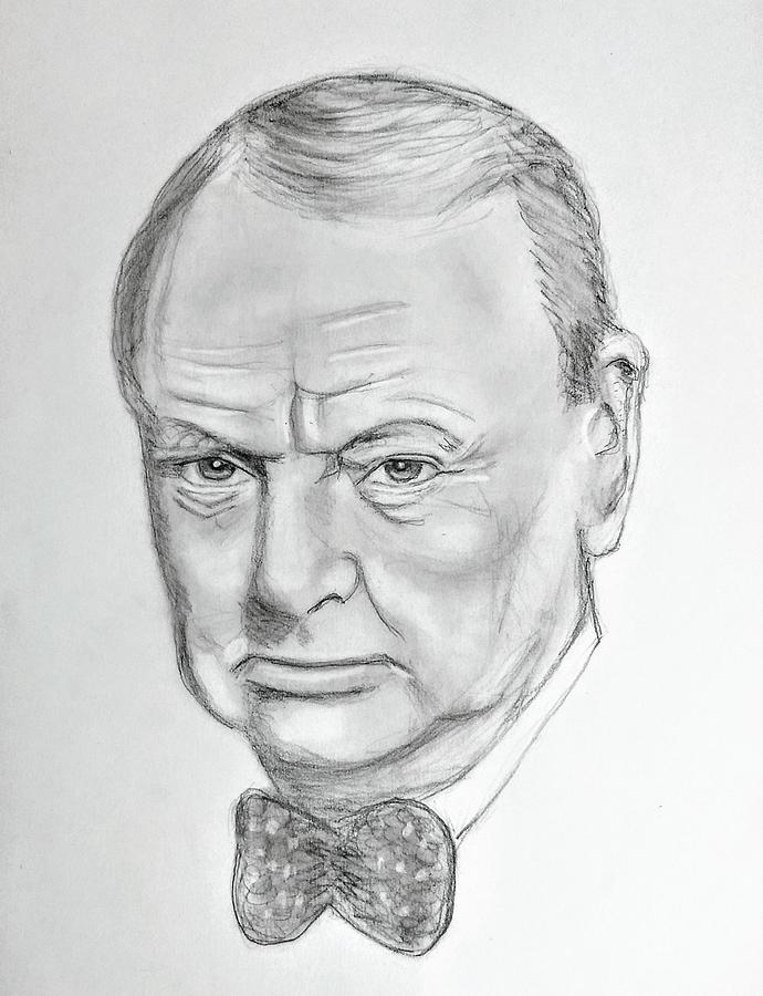 Winston Churchill Drawing by Paul Blackmore Pixels