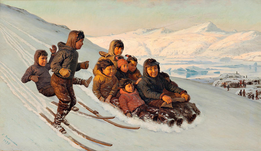 Wintertime in Greenland #4 Painting by Carl Rasmussen